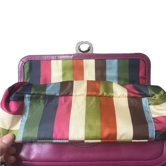 Coach Willis EUC Legacy City Colorblock Magenta Leather Satchel Crossbody - Picture 11 of 14